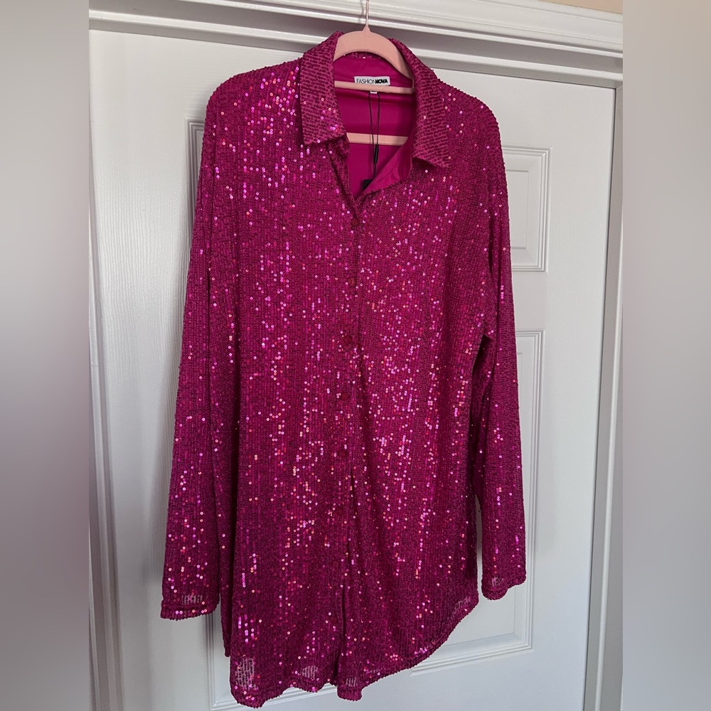 Fuschia Shirt Dress